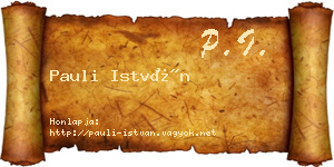 Pauli István névjegykártya